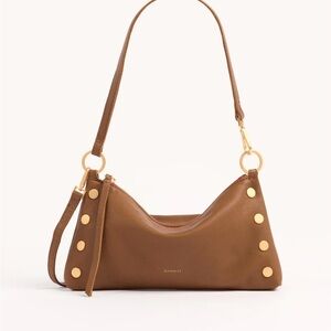 Hammitt Kyle Sml mahogany pebble/brushed gold red zip